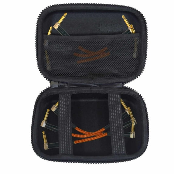6x Clutch 6" Right Angle 1/4" Patch Cables with Universal Zippered Case Package
