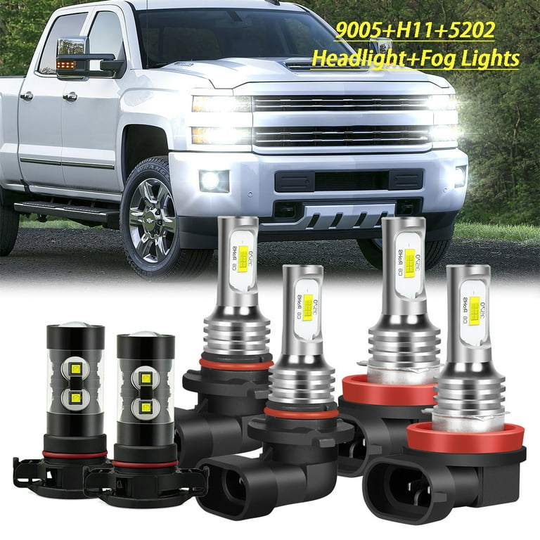 6x LED Headlight High/Lo Fog Light Kit For 2003-2006 Silverado - Foto 12