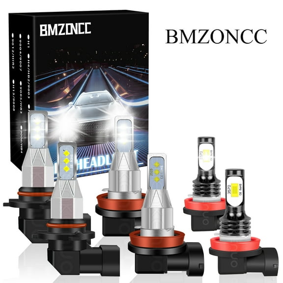 6x Combo H11 9005 H11 LED Headlight Conversion Kit High Low Beam Fog Light 6000K