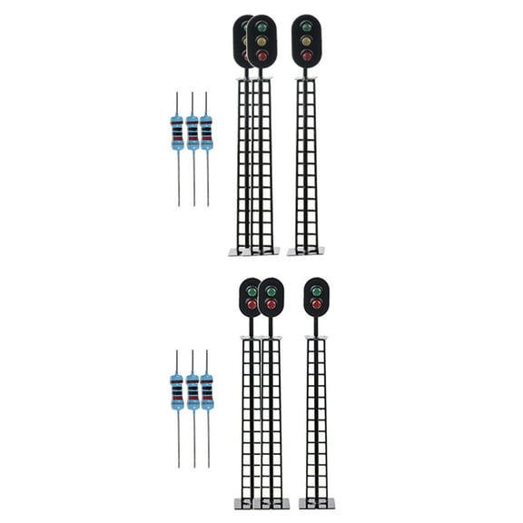 6x Diorama 1/87 Scale Signal Lamps Lamp Mini Railway Decor Supplies