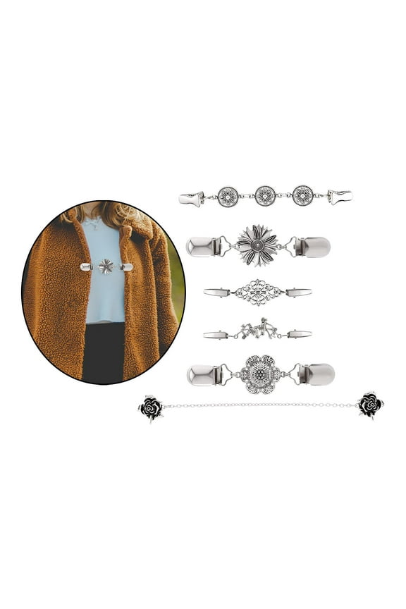 6x Elegant Sweater Shawl Clips Blouse Clothing Brooch Coat Jackets Duck Clip Scarf Shirts Clasp for Women Wearing Decoration