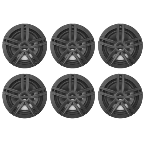 6x Enrock Marine 2-Way 180-Watts High-Performance 6.5" Water-Resistant Loudspeaker (Black)