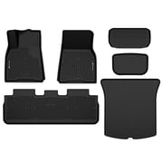 6Pcs Floor Mats & Cargo Liner 3D Full Cover Fit for 2020-2024 Tesla Model Y Black Custom Fit All-Weather Car Mats