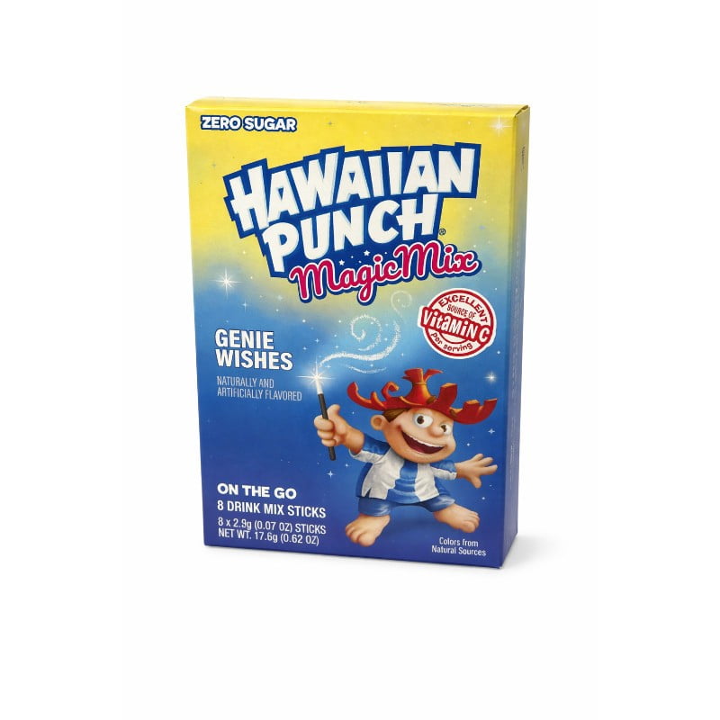 6x Hawaiian Punch Magic Mix Genie Wishes Go Singles Drink Mix Water Beverage 8 Sticks Per Pack Sugar Free
