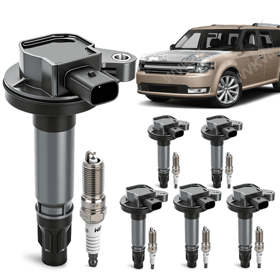 6x Ignition Coils + 6x Spark Plugs for Ford Flex 2009-2017 3.5L Naturally Aspirated 2010-2012 3.7L Engine Replacement UF553 7T4Z-12029-E