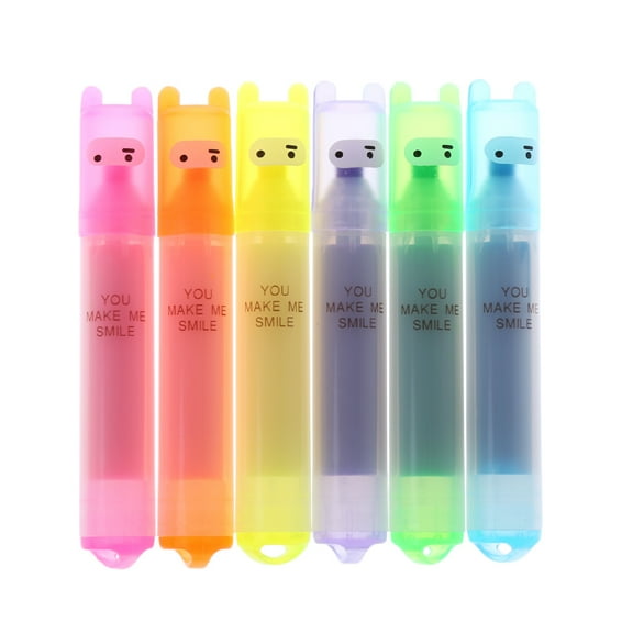 6x Korean for Creative Highlighter Lovely Cartoon Marking Pen Office Statio