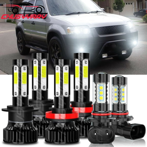 6x LED Headlight Bulbs Conversion Kit H7 H11 9145/9140 Hi Lo Beam White 6000K V4