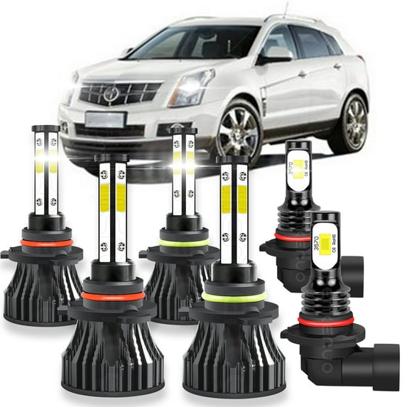 6x LED Headlight+Fog Light Bulbs Kit For Cadillac SRX 2004 2005 2006 2007 2008 2009