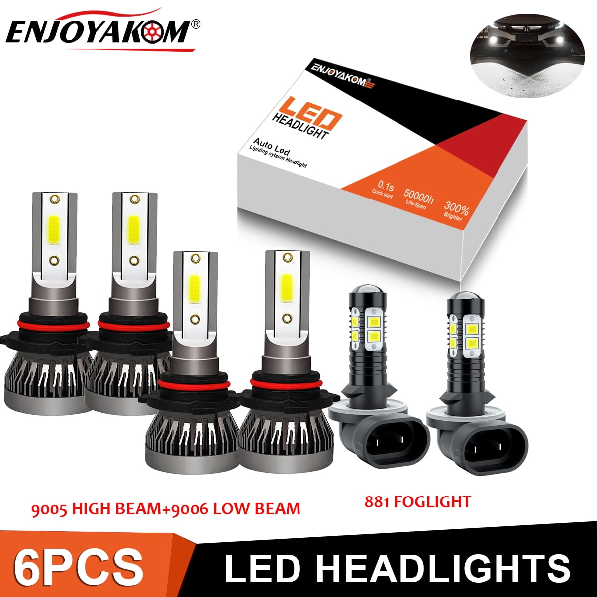 For Chevy Camaro 1998-2001 2002 Headlight Hi /Lo Beam Fog Lights Bulbs White 6 LED Bulbs - Foto 11