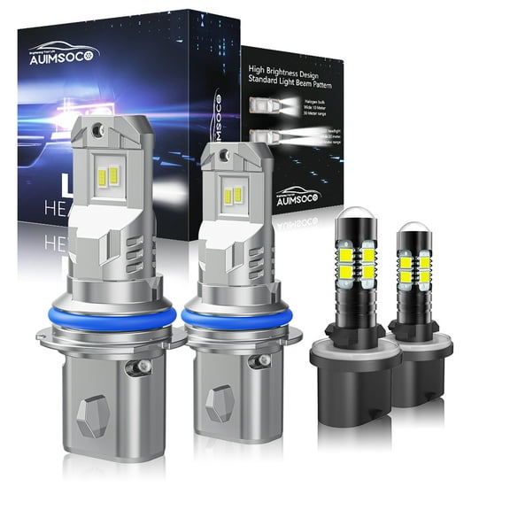 6x LED Headlights 9004 880 High/Low Fog Light For Dodge Spirit 1990 1991 1992 1993 1994 1995 Super Bright White 8000LM Plug & Play Bulbs Conversion Kit