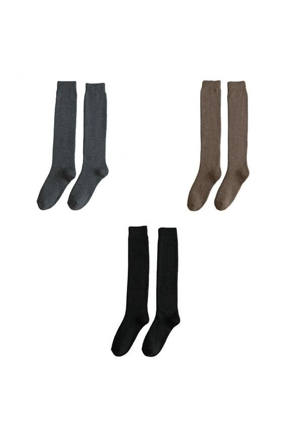 6x Lightweight Mens Knee High Long Socks Warm Thick Cotton for Winter Unisex