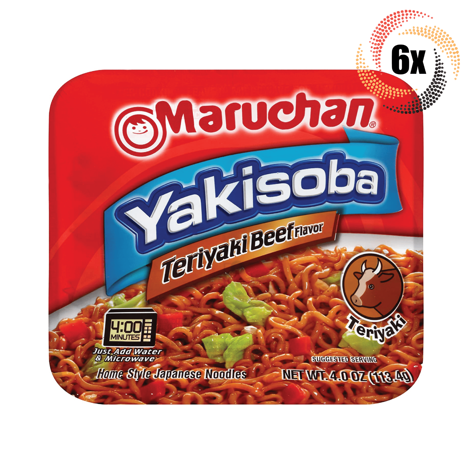 6x Packs Maruchan Yakisoba Teriyaki Beef Flavor Japanese Noodles 3