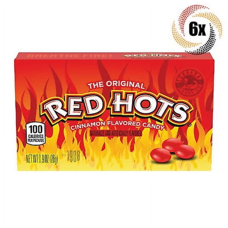 6x Packs Original Red Hots Cinnamon Flavored Candy | .9oz | Fast Shipping