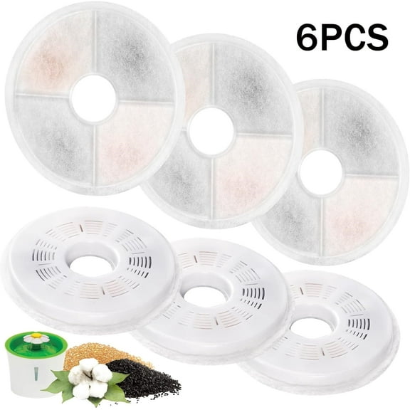 6x Pet Water Fountain Replacement Filters for Catit Cat Dog Drinking Flower