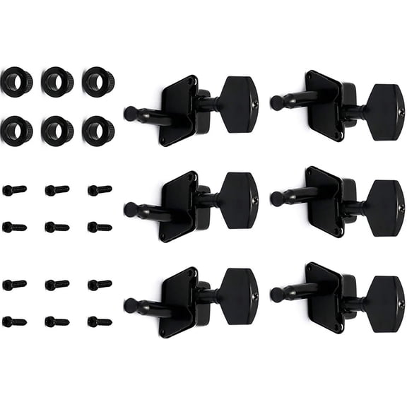 6x Reliable Semiclosed Guitar Tuning Pegs Easy Installation, Improved Sound Ferrules Screws Included, 3L 3R APPLAYERR Spare Part