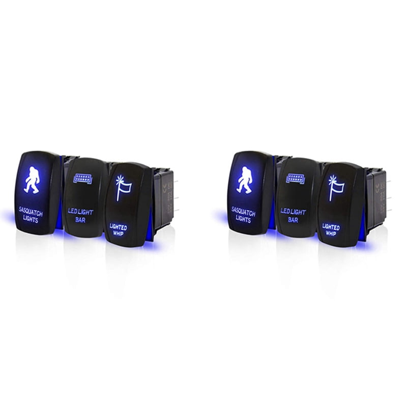 6x Rocker Switch LED Light Bar Sasquatch Lights Lighted Whip Switch for ...