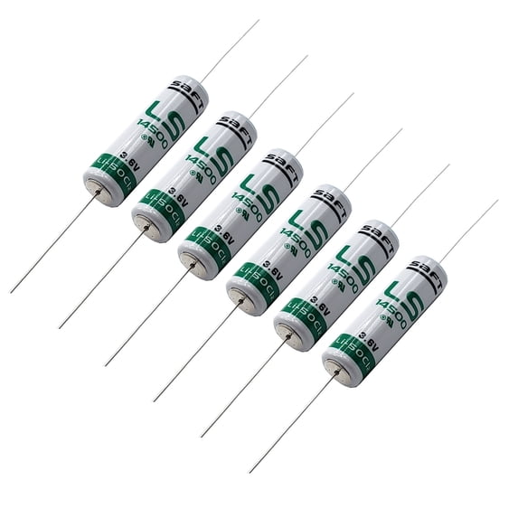 6x SAFT LS14500AX AA Axial 3.6V Lithium Thionyl Chloride Battery
