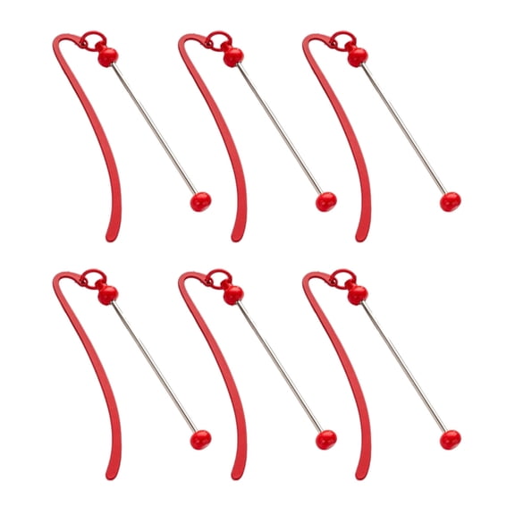 6x/Set Creative Bookmarks Beadable Page Markers Handmade Bookmarkers Beadable Bookmarks Metal Bookmarks for Book Reading