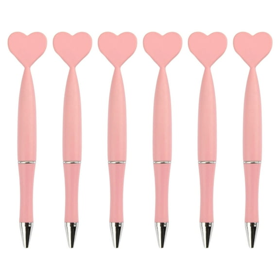 6x/Set Heart Shaped Ballpoint Pens 1.0mm Writing Pens Signature Pens for Student
