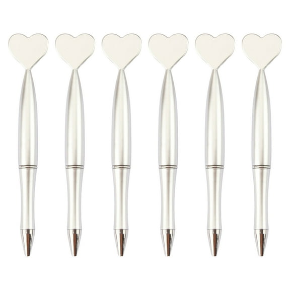 6x/Set Heart Shaped Ballpoint Pens Pens Journaling Pens 1.0mm Writing Pens Stationery Supplies for Students