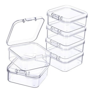 Homemaxs 6pcs Small Plastic Storage Box with Lid Small Storage Bin Box Sundries Storage Box