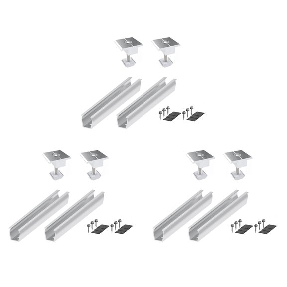 6x Solar Panel Mount Bracket Rails Clamp Fastening Module Mount Mounting PV Solar Power Supplies Trapezoidal Roof 30mm