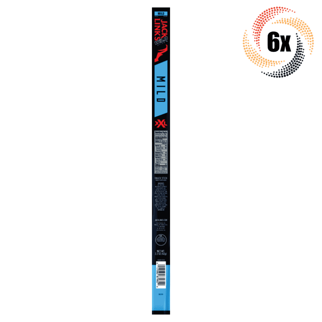 6x Sticks Jack Link's Wild XXL Mild Flavor Premium Beef Jerky Snack