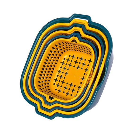 6x Thickened Kitchen Vegetable and Fruit Drain Basket Strainer Wash Basin Hot F5