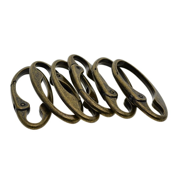 6x Vintage Oval Carabiner Camping Spring Snap Clip Spring Buckles