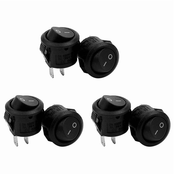 6x on/Off Self Latching Press Buttons Rocker Switch Toggle for Car Auto Boat Black