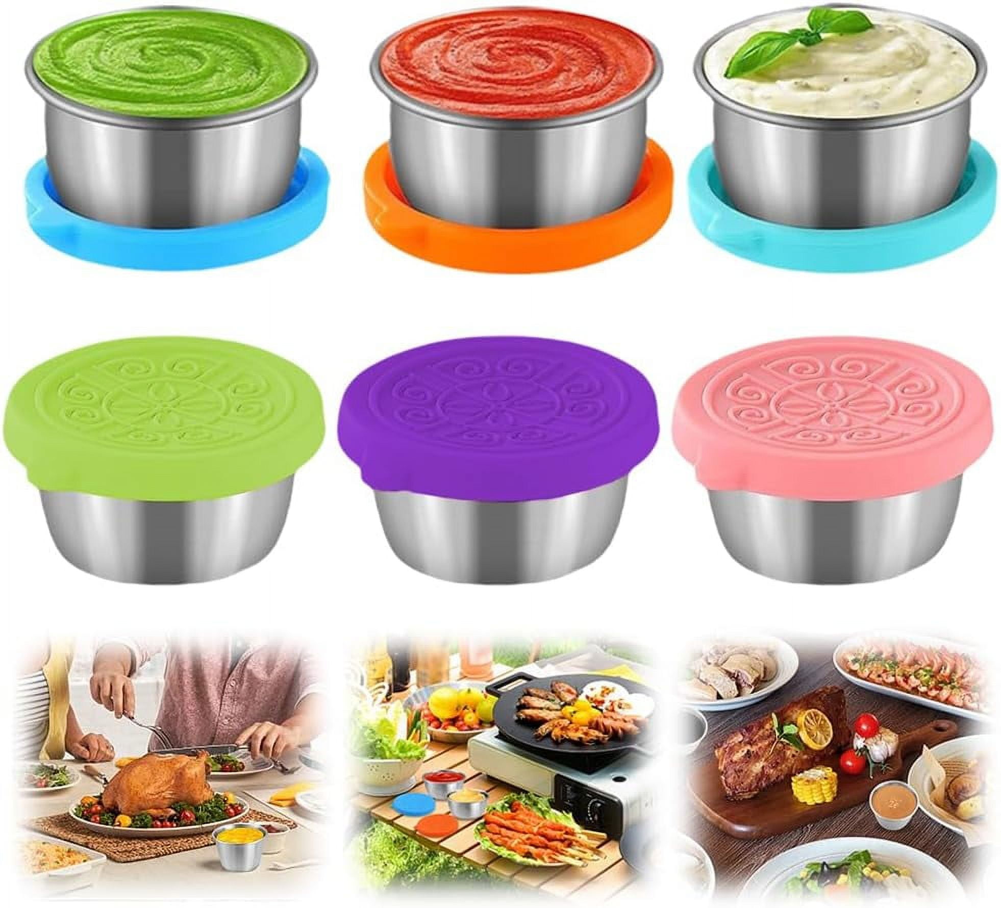 6x1.6/2.4 Oz Condiment Containers with Lids,Salad Dressing Container To ...