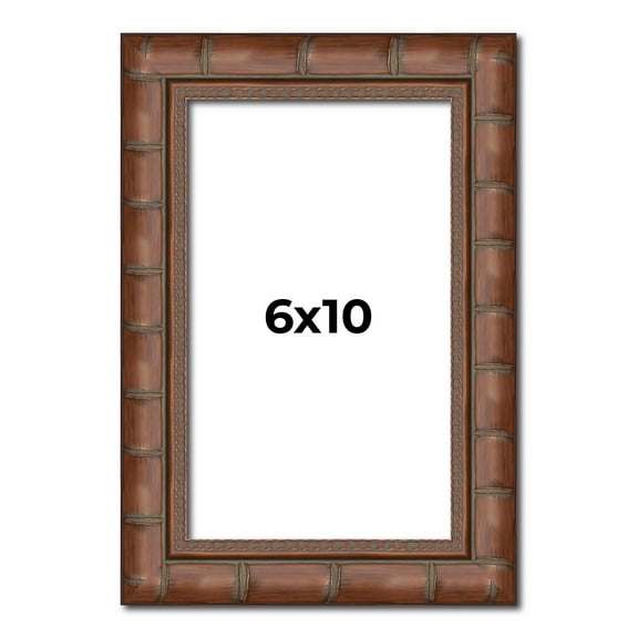 6x10 Dark Brown Bamboo Real Wood Picture Frame Width 1.5 inches | Interior Frame Depth 0.5 inches |