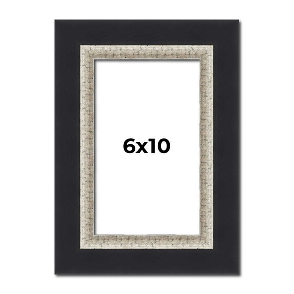 6x10 Frame Black Real Wood Picture Frame Width 2.25 Inches | Interior Frame Depth 0.5 Inches |