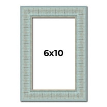 6x10 Frame Blue Teal Distressed Solid Wood Picture Frame | 1.625 Inch Moulding Width | Sonoma Blue