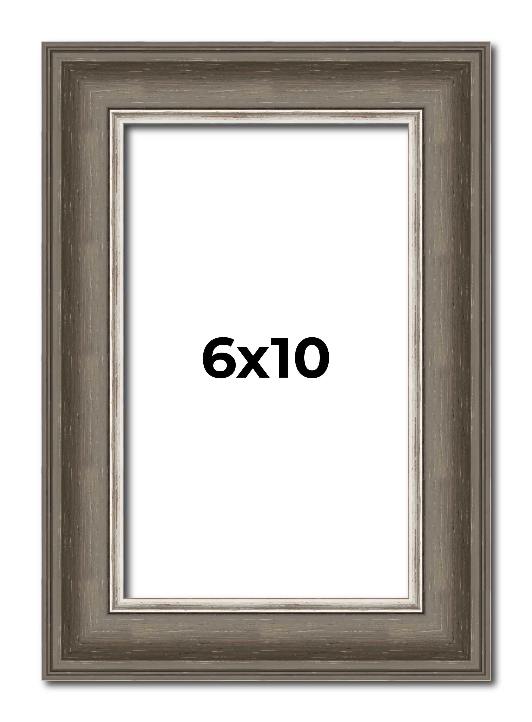 6x10 Frame Brown Solid Wood Picture Frame | 1.75 Inch Moulding Width ...