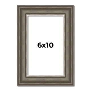 6x10 Frame Brown Solid Wood Picture Frame | 1.75 Inch Moulding Width | Austin Frame Complete with