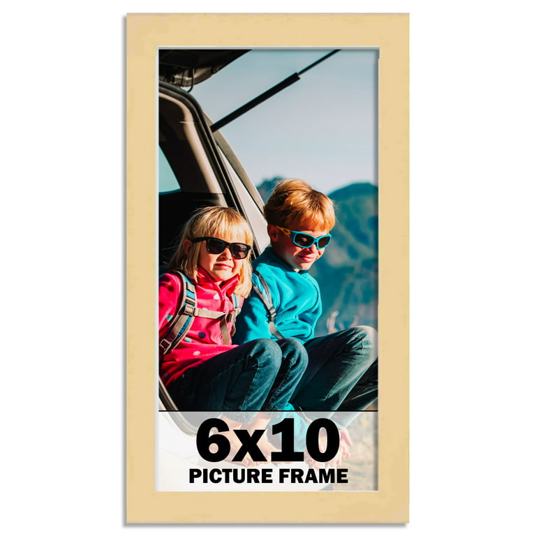 6x10 Frame Natural Brown Picture Frame - Complete Modern Photo Frame  Includes UV Acrylic Shatter