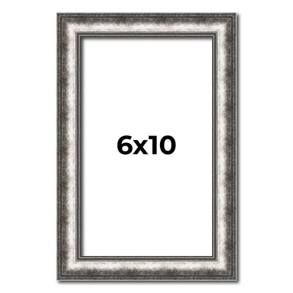6x10 Frame Silver Real Wood Picture Frame Width 1.125 Inches | Interior Frame Depth 0.5 Inches |