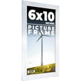 thumbnail image 1 of 6x10 Frame Silver Stainless Steel Solid Wood Picture Frame | 0.75 Inch Moulding Width | Includes UV, 1 of 8
