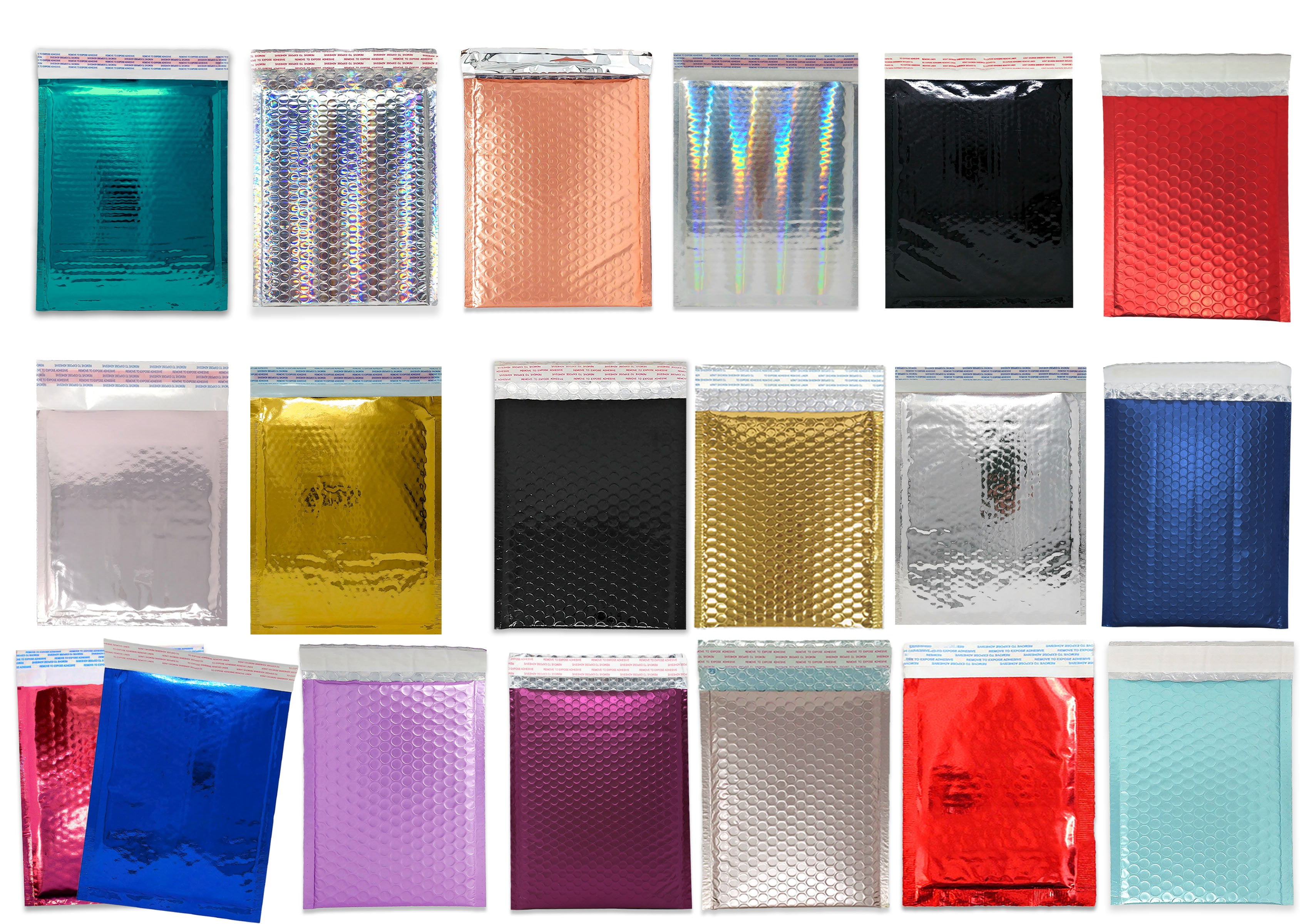 ProLine #0 Self-Seal Bubble Mailers - 50 Pack, 6.5x9 Inch Extra Wide Padded Shipping Envelopes, Mixed Colors (50 Blue)