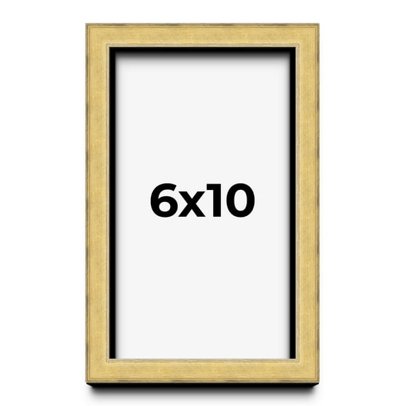 6x10 Shadow Box Frame Gold | 1.375 Inches Deep Real Wood Contemporary Shadowbox Display Frame | UV