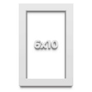 6x10 Shadow Box High Gloss White Display Frame | 1.625 Inches Deep | 1 Inch Moulding Width | Solid
