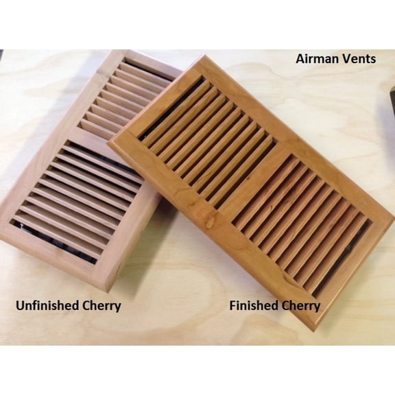 6x10LC Floor Brazilian Cherry Register PreUnfinished with Metal Dumper Register