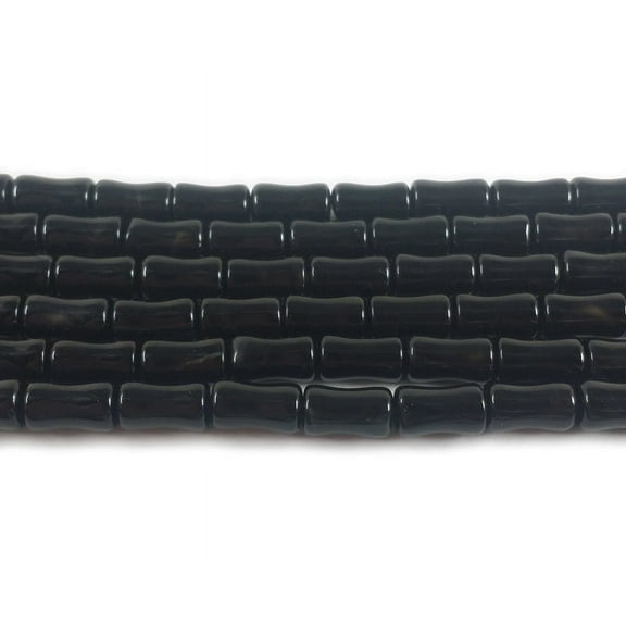 6x10mm Black Agate Hourglass Beads Genuine Gemstone Natural Jewelry Making