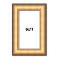 thumbnail image 1 of 6x11 Frame Gold Plein Aire Solid Wood Picture Frame Width 2 Inches | Interior Frame Depth 0.5, 1 of 8