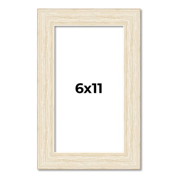 6x11 Frame White Real Wood Picture Frame Width 1.5 inches | Interior Frame Depth 0.5 inches | Barn