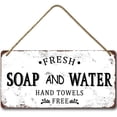 thumbnail image 1 of 6x12 IN Bathroom Sign Hanging Wall Art,Vintage Bathroom Décor,Wooden Plaques Home Décor Sign,Funny Farmhouse Bathroom Wood Sign for Bathroom Toilet Decor,New House Warming Gifts, 1 of 6