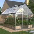 6x12 FT Hybrid Polycarbonate Greenhouse Walkin Hobby Greenhouse 3 Vent