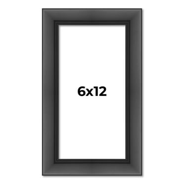 6x12 Frame Black Passaggi Solid Wood Picture Frame Width 1.5 Inches | Interior Frame Depth 0.5