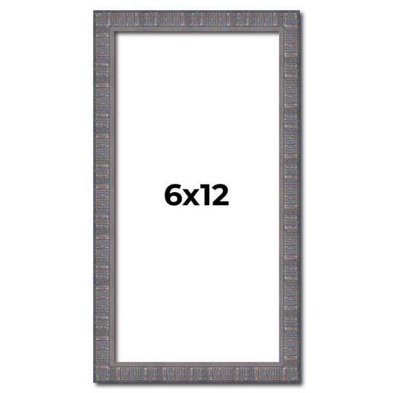 6x12 Frame Blue Kingsley Pewter Solid Wood Picture Frame Width 0.75 Inches |Interior Depth 0.5
